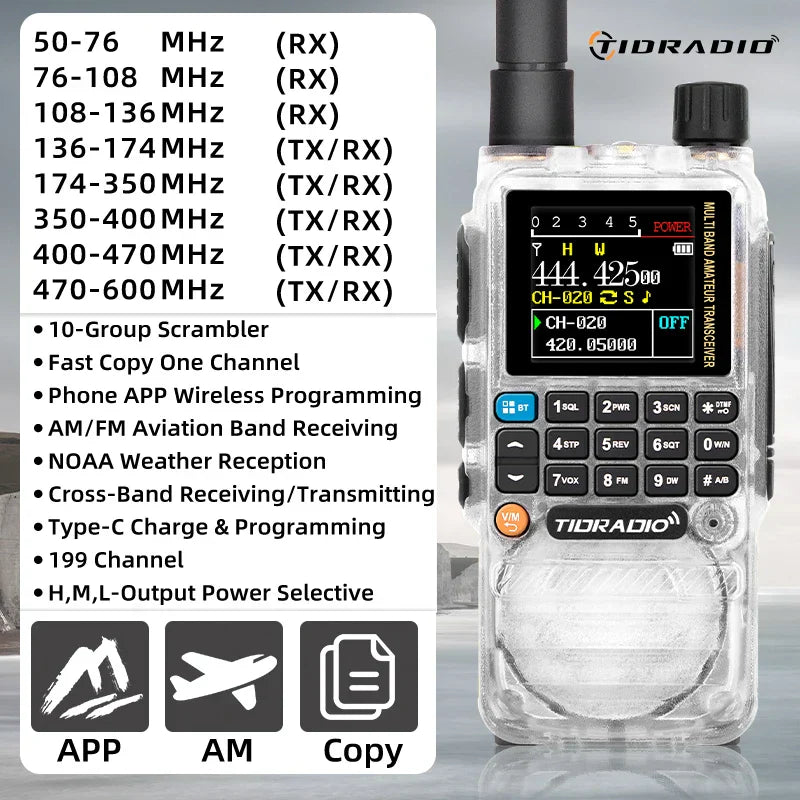 TIDRADIO H3 Walkie Talkie Phone APP Wireless Programming