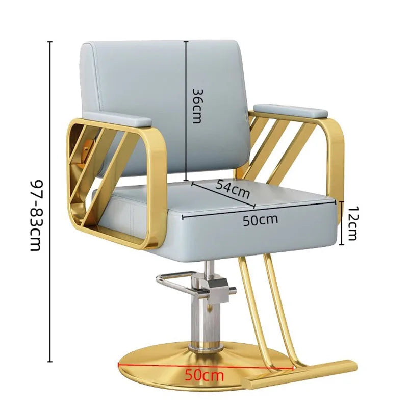 Gold Salon Beauty Barber Chair Luxury Personalized Lifter