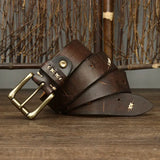 3.8CM Men High Quality Genuine Leather Belt Luxury