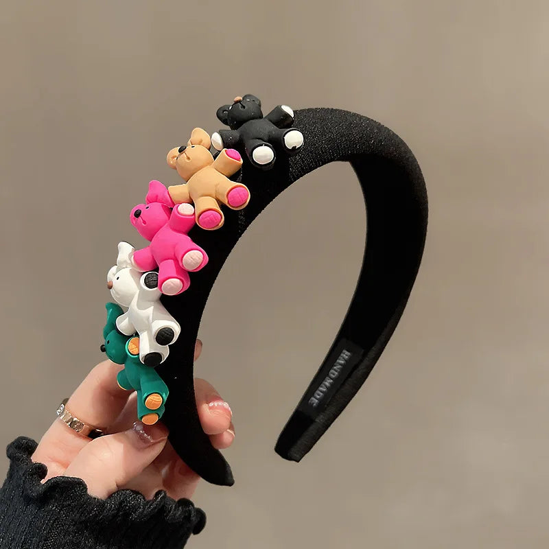 Korean Colorful Bear Headband Girl Cartoon Headwear Kids