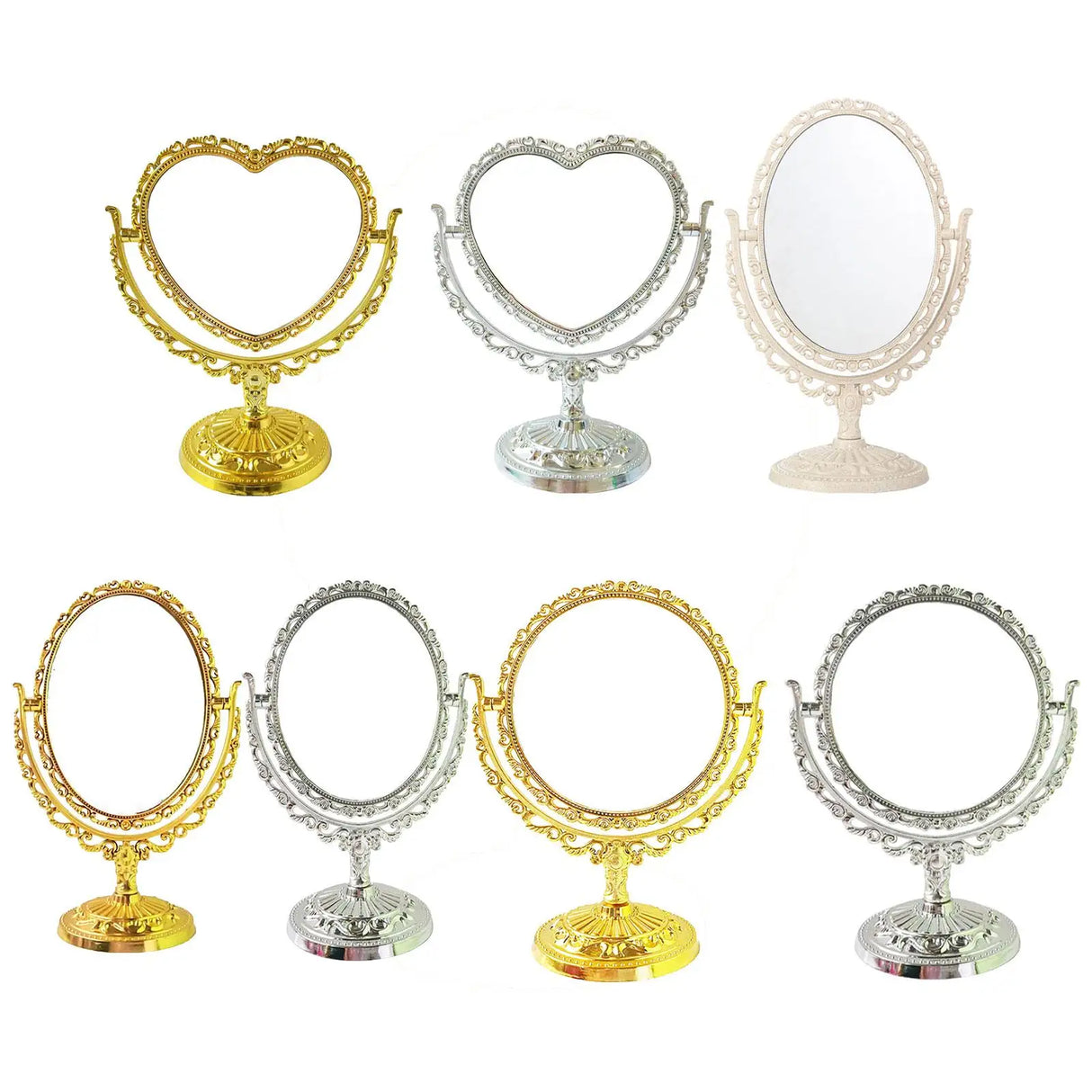Tabletop Makeup Mirror Elegant Decorative 360 Degree Rotation