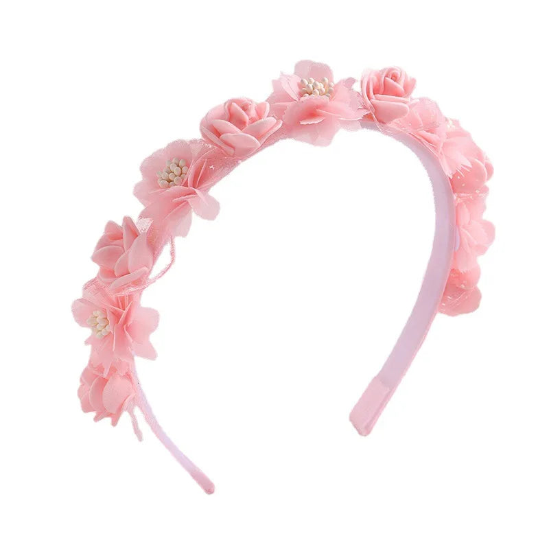 Artificial Flower Hairbands for Girls Trendy Pearl Cute