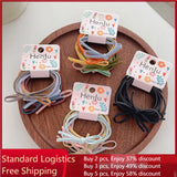 6pcs Pack Ins Style Simple Candy Color Elastic