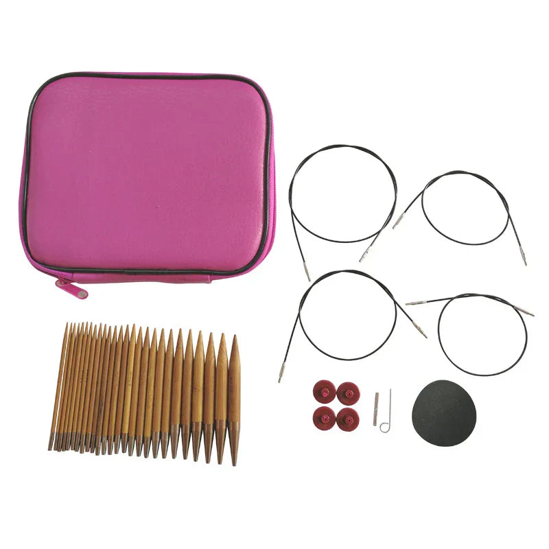 Circular Knitting Needles Crochet Hook Bamboo Knitting Set
