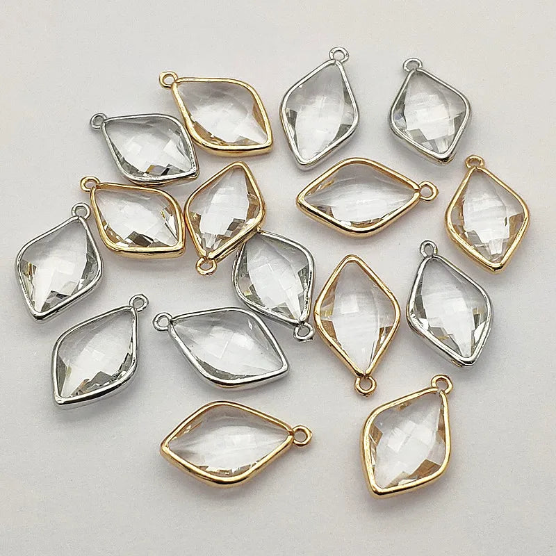 24x14mm 50pcs Copper Crystal Oval Charm
