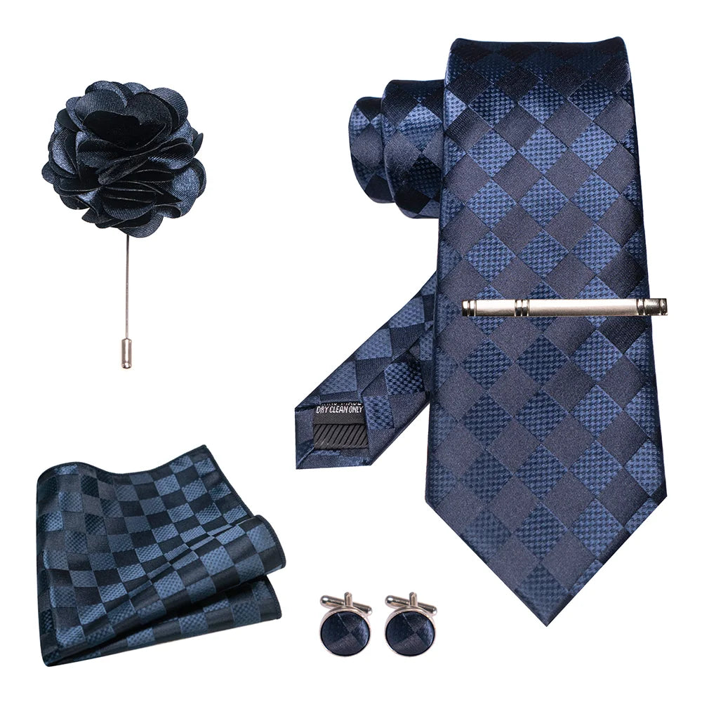 EASTEPIC 8 cm Red Blue Plaid Tie Paisley