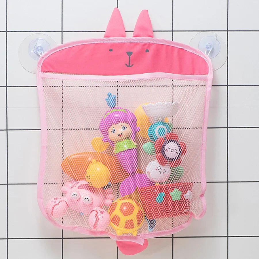 Baby Bathroom Mesh Bag Sucker Design Bath Toys