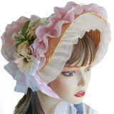 Japanese Lolita Sweet Handmade Straw Sun Hat Lace