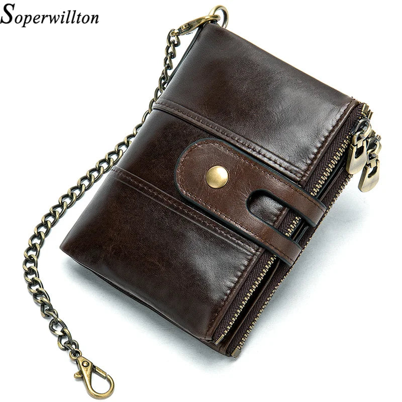 2024 Men’s RFID Genuine Leather Wallet