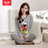 hibobi 2-Piece Spring Long Sleeved Round Neck Pajamas