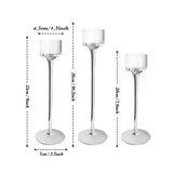 3pcs/Set Simple Wedding Decor Elegance Glass Candlestick Holder