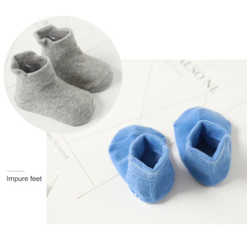 6 Pairs/lot Toddler Baby Socks Cotton Solid Color