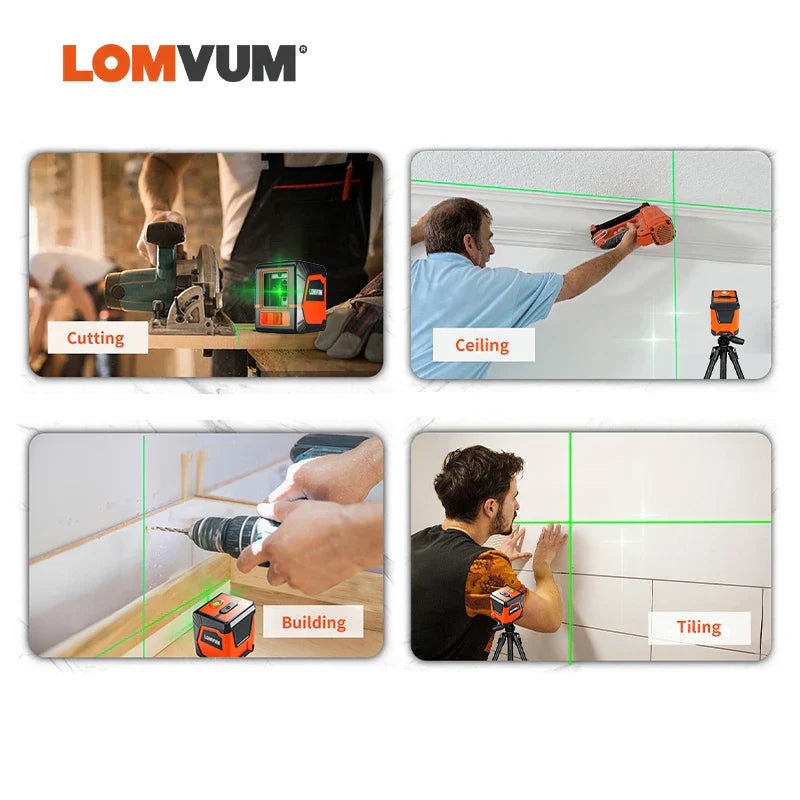 LOMVUM Mini Laser Level Green Beam Horizontal Vertical