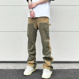 High Street Spliced Speckled Ink Micro Flare Pants