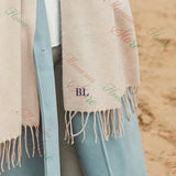 Personalised Embroidered Scarf with Initials or Name Wedding