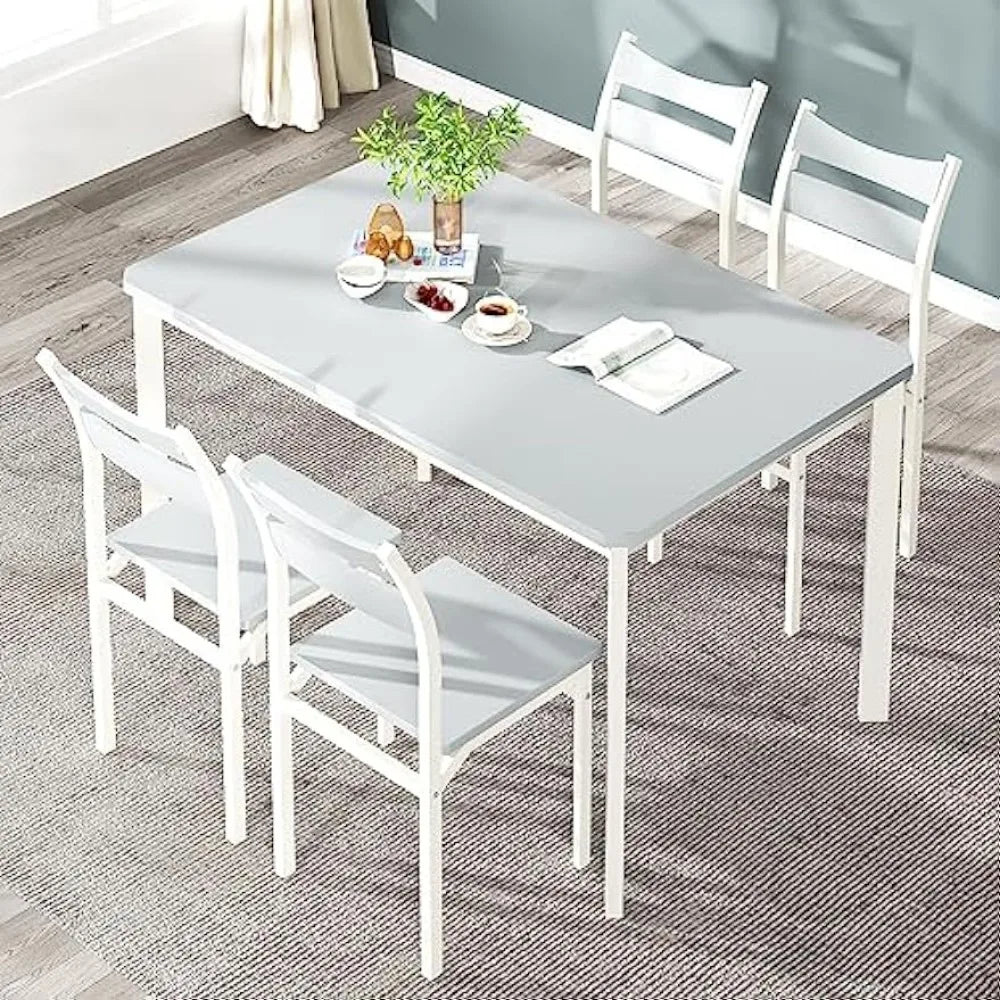 Dining Table Set for 4, Modern 5 Piece