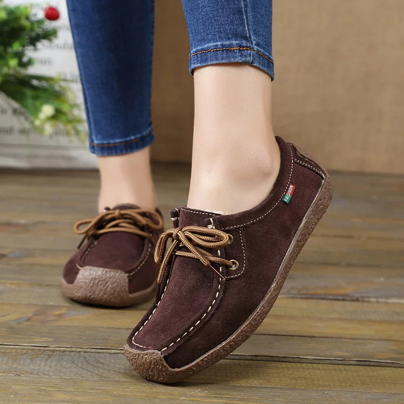 New Arrival Women Casual Shoes 2023 Suede Leather