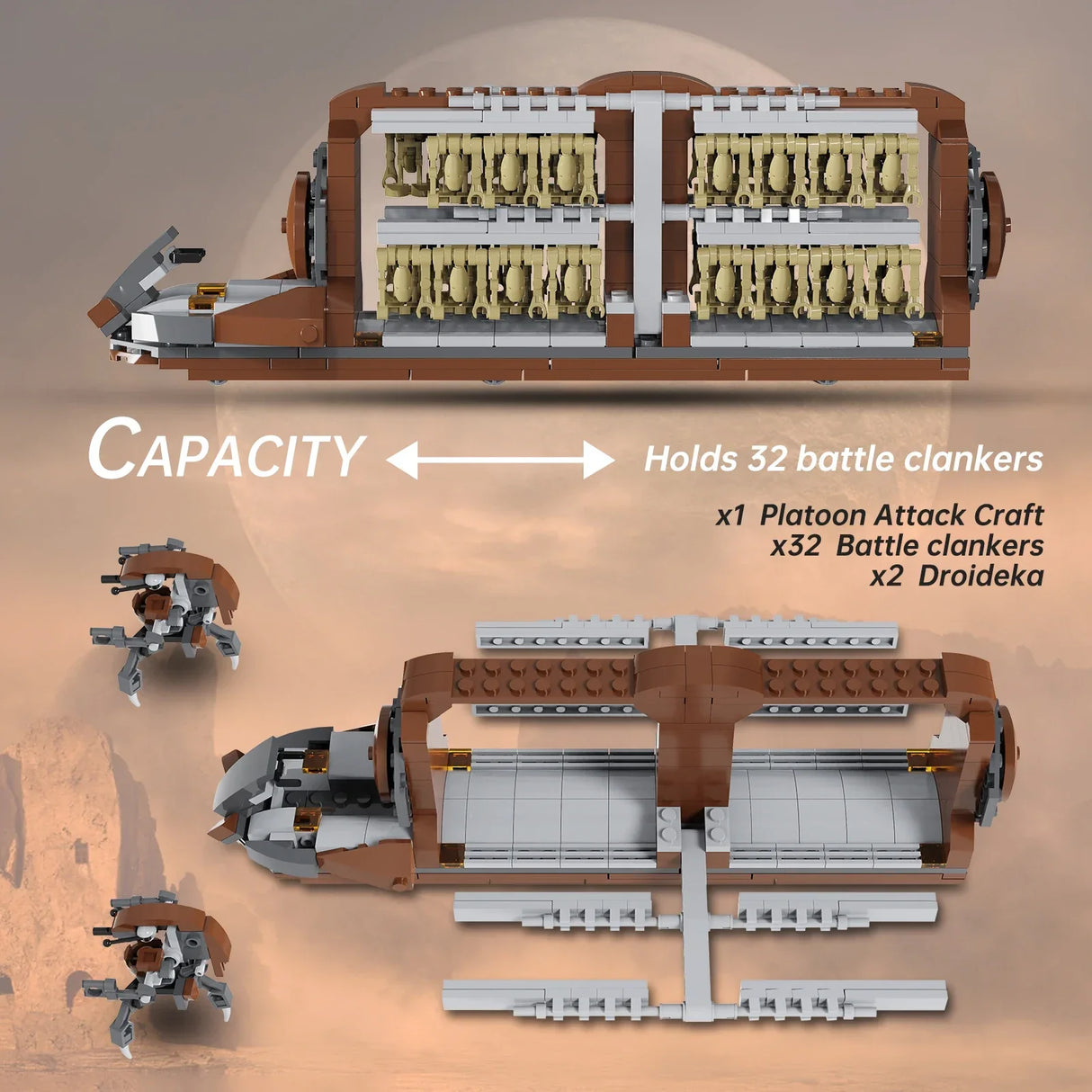BuildMoc Space Movie War Platoon Attack Building Blocks