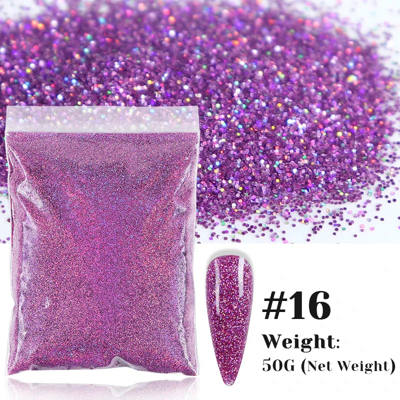 50g Holographic Glitter Powder Resin Art Glitter Laser