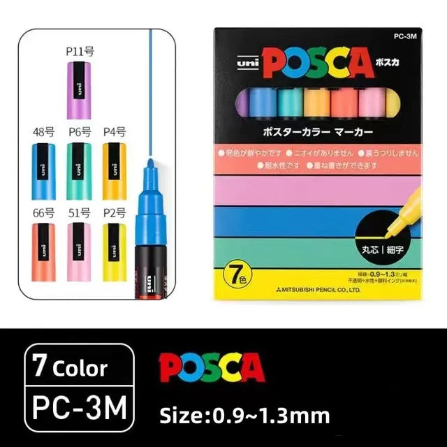 Japan Posca Marker Pen Set Non-Toxic Utilies Escolares