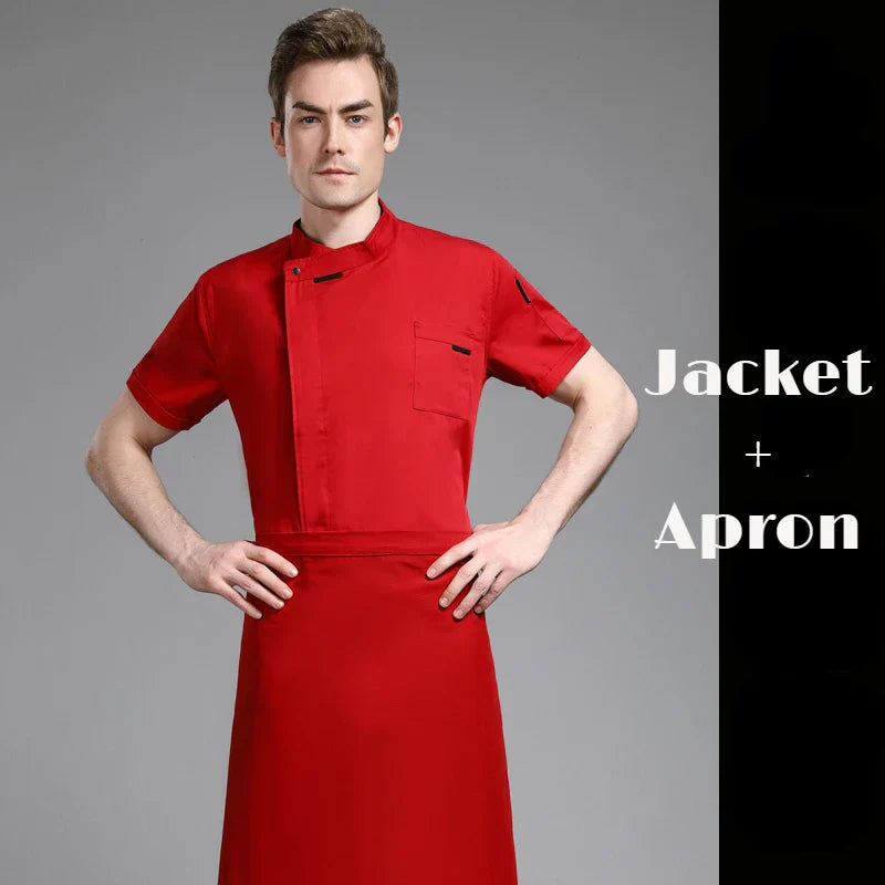 Unisex Chef Jacket ShortLong Sleeve Men Women Crossover