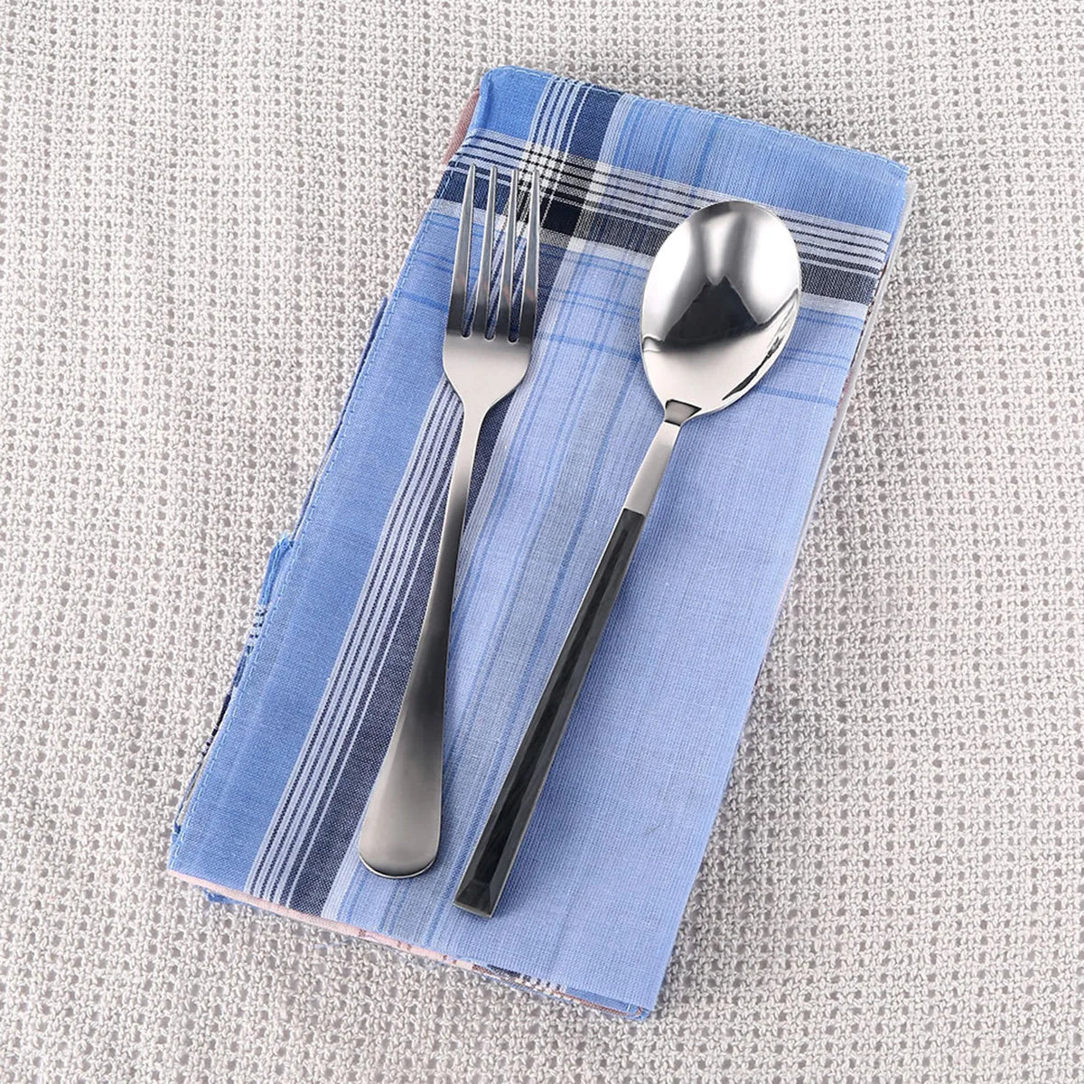 12Pcs 38*38cm Square Plaid Stripe Handkerchiefs Men Classic
