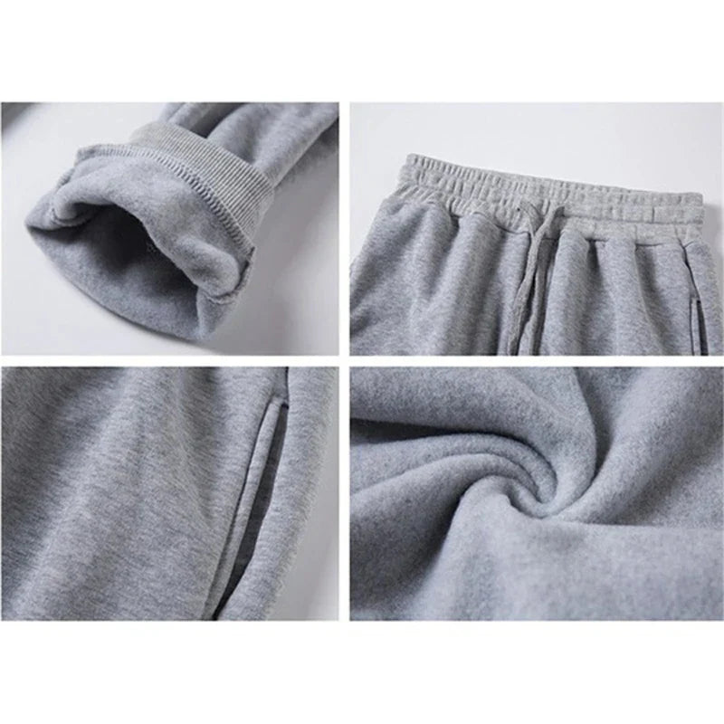Classic Mens Solid Color Tracksuit Hooded Sweatshirts and