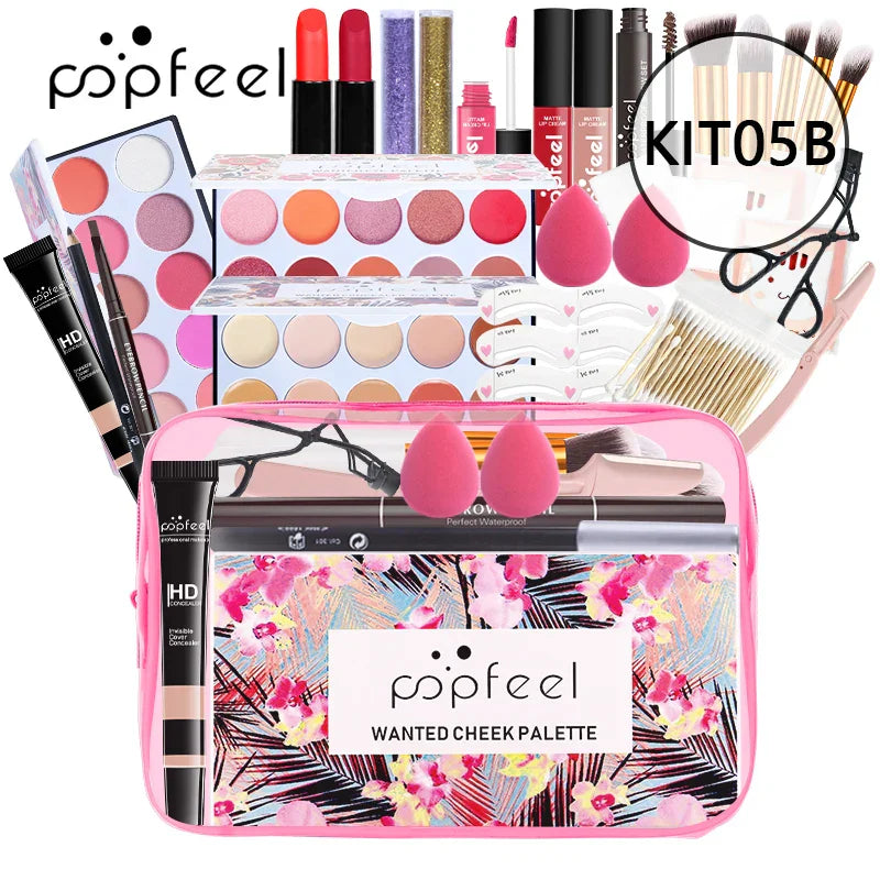 POPFEEL All In One Makeup Set (Eyeshadow, Ligloss,