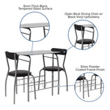 Sutton 3 Piece Space-Saver Bistro Set with Black