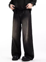 REDDACHIC Acubi Fashion Men Baggy Jeans Vintage Black