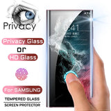 Privacy or HD Tempered Glass For Samsung Galaxy