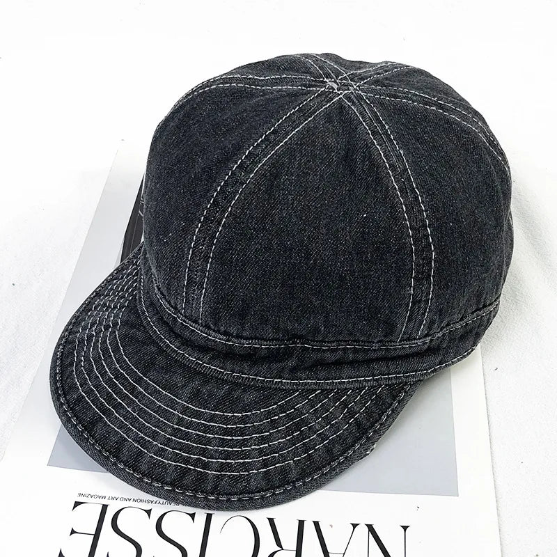 Short Brim Denim Baseball Caps for Men Summer