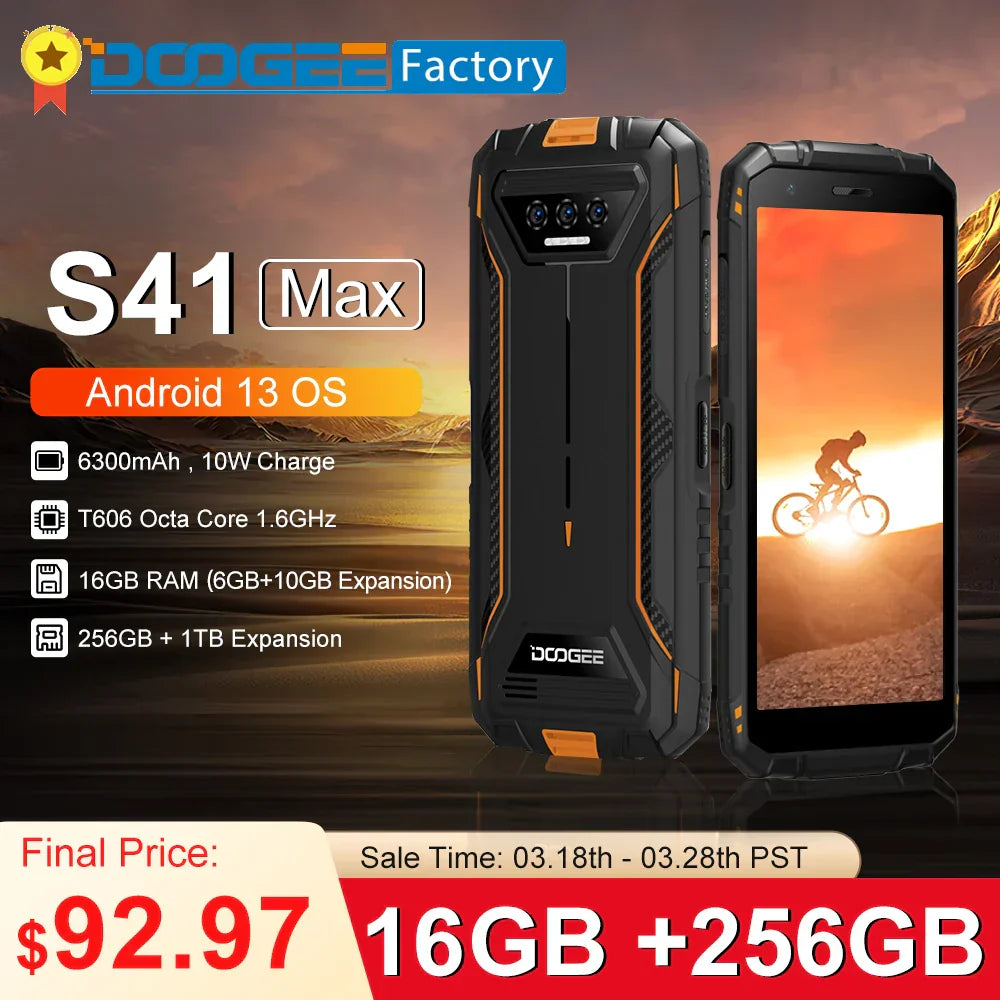 [World Premiere] DOOGEE S41 Max 16GB 256GB Rugged