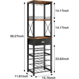 Homeiju Wine Rack Freestanding Floor, Bar Cabinet