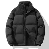 Winter Down Cotton Jacket Men Women Corduroy Patchwork