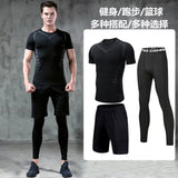 Quick-drying tights set men's running fitness training clothes