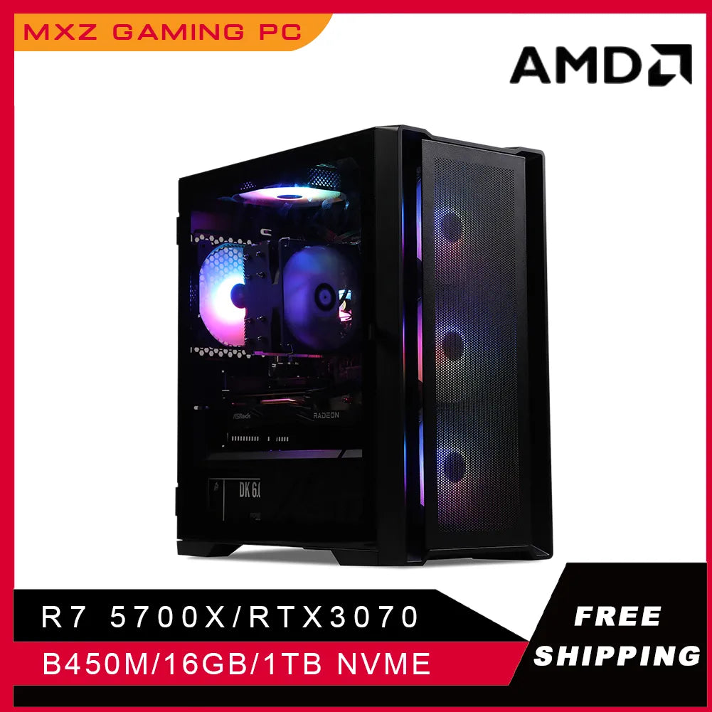 MXZ High-Performan Gaming PC Ryzen R7 5700X RTX3070