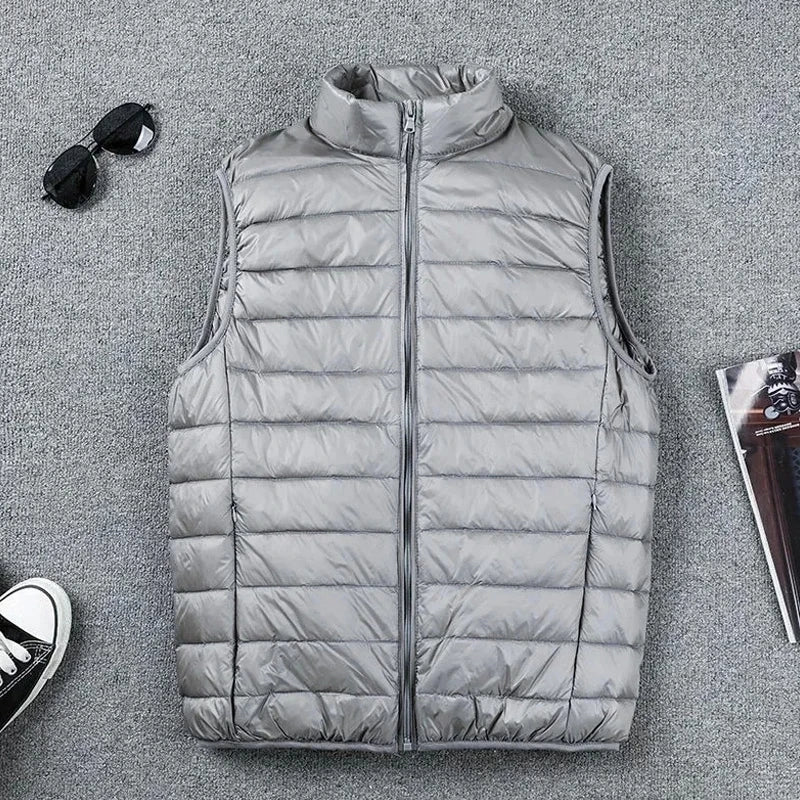 2024 New Winter stand collar Men's Vest White