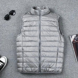 2024 New Winter stand collar Men's Vest White