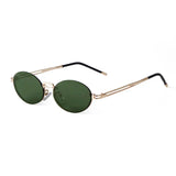 Trendy Brown Round Oval Rimless Sunglasses Women Brand