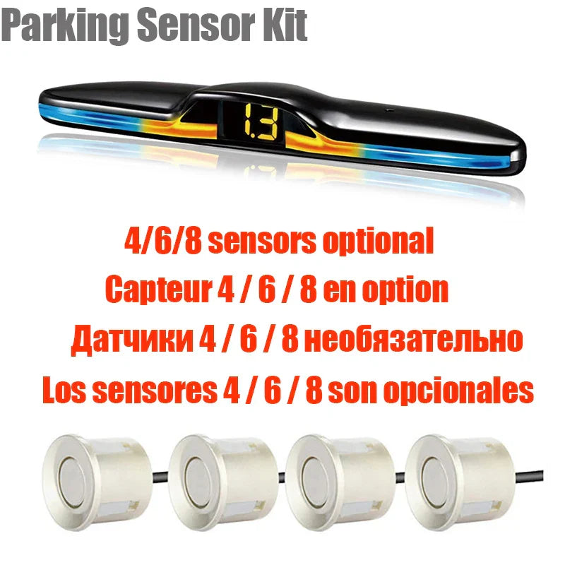 Multiple Radar Parking Sensor Kit Backlight Parktronic LED