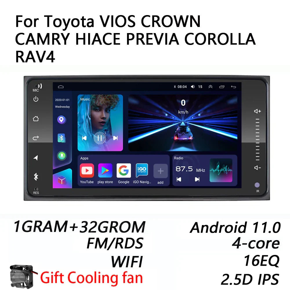 8-Core Android 11.0 2DIN CarPlay Multimedia Player