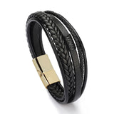 Trendy Leather Bracelets For Men Multilayer Braided Rope