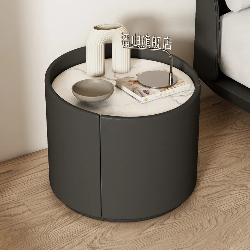 Italian Luxury Nightstands Minimalist Round Nordic Organizers Side