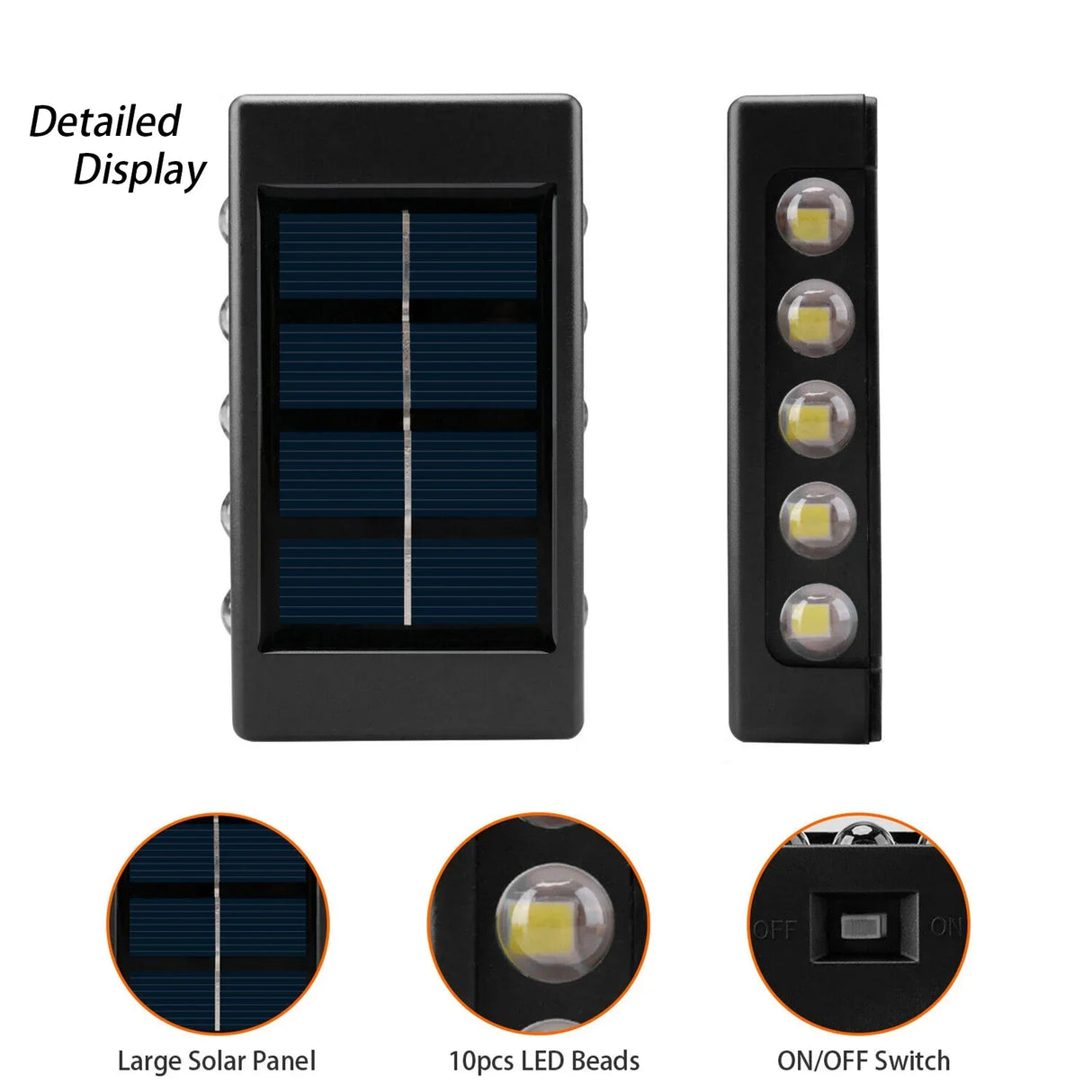 16PCS Solar Wall Light Warm Light Up and