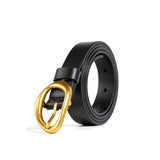 BEAUTODAY Belt Women Cow Leather Irregular Metal Buckle