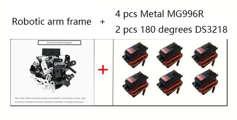 6 DOF Robotic Arm with MG996 180/360 Degree