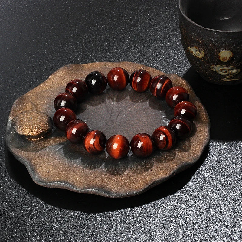 Original Lightning Red Tiger Eye Bracelets Men 6-16mm