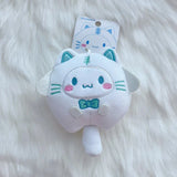 Sanrio Cat Cross Dressing Plush Keychain Cartoon Anime Pendant Kuromi Melody Pompompurin Hangyodon Plushie 키링 Kawaii Bag Decor