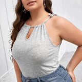 Plus Size Sexy Hater Neck Summer Casual Top